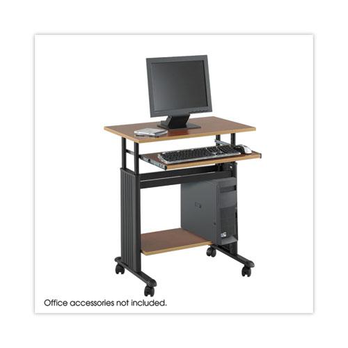 Muv 28" Adjustable-Height Desk, 29.5" x 22" x 29" to 34", Cherry/Black. Picture 2
