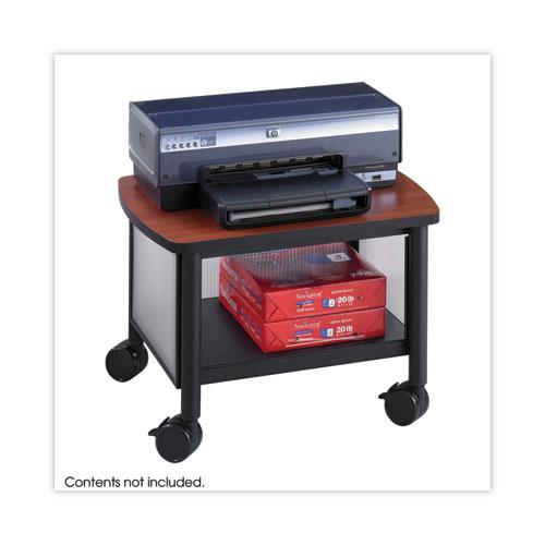 Impromptu Under-Desk Machine Stand, Metal, 2 Shelves, 100 lb Capacity, 20.5" x 16.5" x 14.5", Cherry/White/Black. Picture 2