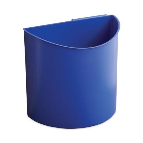Desk-Side Recycling Receptacle, 7 gal, Plastic, Black/Blue. Picture 2