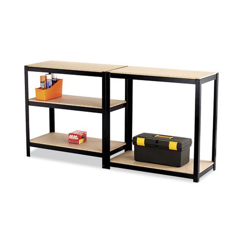 Boltless Steel/Particleboard Shelving, Five-Shelf, 36w x 24d x 72h, Black. Picture 2