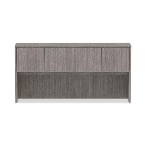 Alera Valencia Series Hutch with Doors, 4 Compartments, 70.63w x 15d x 35.38h, Gray. Picture 7