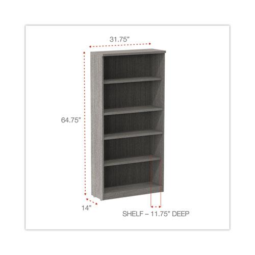 Alera Valencia Series Bookcase, Five-Shelf, 31.75w x 14d x 64.75h, Gray. Picture 2