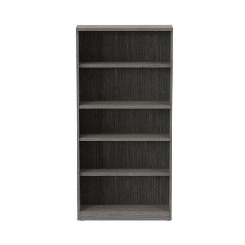Alera Valencia Series Bookcase, Five-Shelf, 31.75w x 14d x 64.75h, Gray. Picture 6