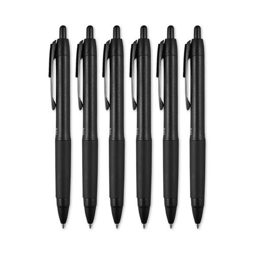207 Plus+ Gel Pen, Retractable, Medium 0.7 mm, Assorted Ink Colors, Black Barrel, 6/Pack. Picture 3