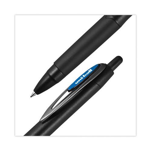 207 Plus+ Gel Pen, Retractable, Medium 0.7 mm, Blue Ink, Black Barrel, Dozen. Picture 6