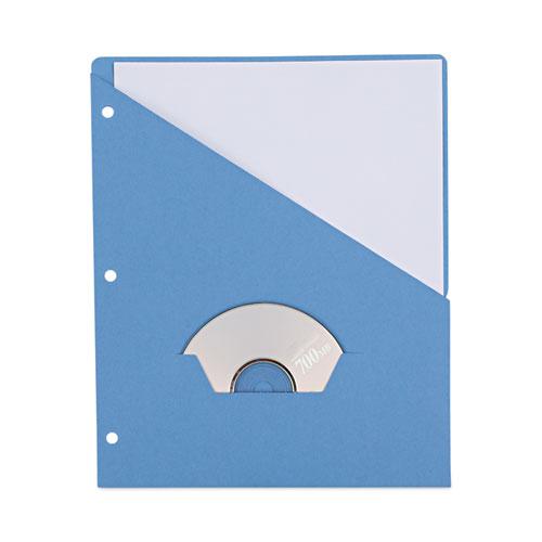 Slash-Cut Pockets for Three-Ring Binders, Jacket, Letter, 11 Pt., Blue, 10/Pack. Picture 1