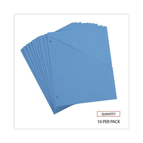 Slash-Cut Pockets for Three-Ring Binders, Jacket, Letter, 11 Pt., Blue, 10/Pack. Picture 4