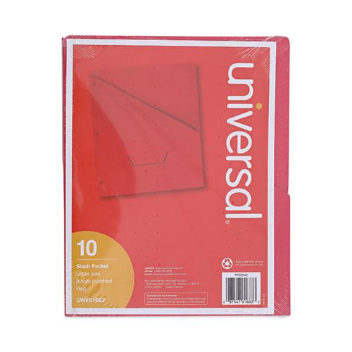Slash-Cut Pockets for Three-Ring Binders, Jacket, Letter, 11 Pt., 8.5 x 11, Red, 10/Pack. Picture 2