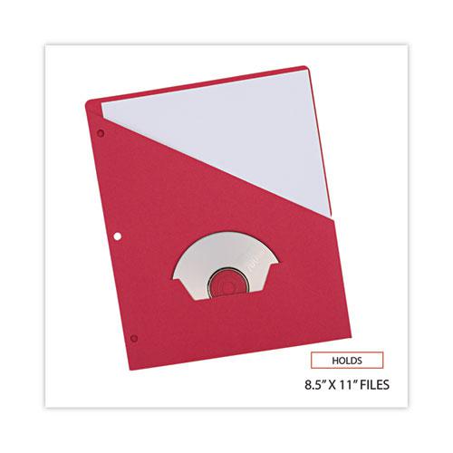 Slash-Cut Pockets for Three-Ring Binders, Jacket, Letter, 11 Pt., 8.5 x 11, Red, 10/Pack. Picture 4