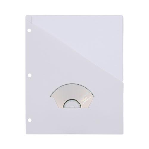 Slash-Cut Pockets for Three-Ring Binders, Jacket, Letter, 11 Pt., 9.75 x 11.75, White, 10/Pack. Picture 1