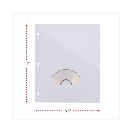Slash-Cut Pockets for Three-Ring Binders, Jacket, Letter, 11 Pt., 9.75 x 11.75, White, 10/Pack. Picture 3