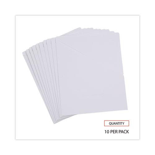 Slash-Cut Pockets for Three-Ring Binders, Jacket, Letter, 11 Pt., 9.75 x 11.75, White, 10/Pack. Picture 4