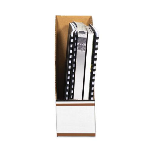 Corrugated Cardboard Magazine File, 4 x 9 x 11.5, Wood Grain, 12/Carton. Picture 3