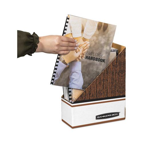 Corrugated Cardboard Magazine File, 4 x 9 x 11.5, Wood Grain, 12/Carton. Picture 5