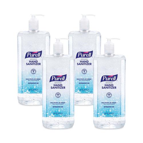 Advanced Hand Sanitizer Refreshing Gel, 1.5 L Pump Bottle, Clean Scent, 4/Carton. Picture 1