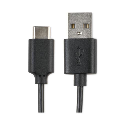 USB-A to USB-C Cable, 6 ft, Black. Picture 2