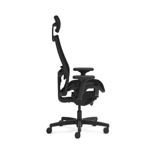 Ignition 2.0 4-Way Stretch Mesh Back and Seat Task Chair, Supports Up to 300 lb, 17" to 21" Seat, Black Seat, Black Base. Picture 5