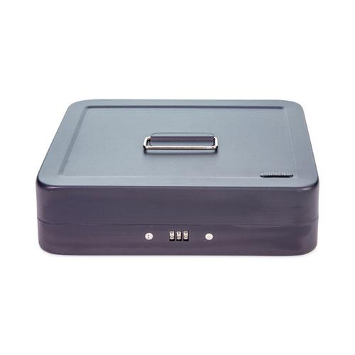 Cash Box with Combination Lock, 6 Compartments, 11.8 x 9.5 x 3.2, Charcoal. Picture 4
