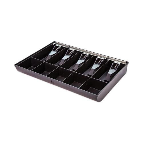 Cash Drawer Replacement Tray, Coin/Cash, 10 Compartments, 16 x 11.25 x 2.25, Black. Picture 2