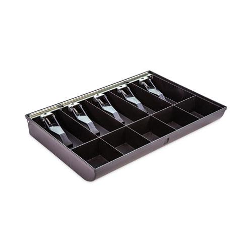 Cash Drawer Replacement Tray, Coin/Cash, 10 Compartments, 16 x 11.25 x 2.25, Black. Picture 3