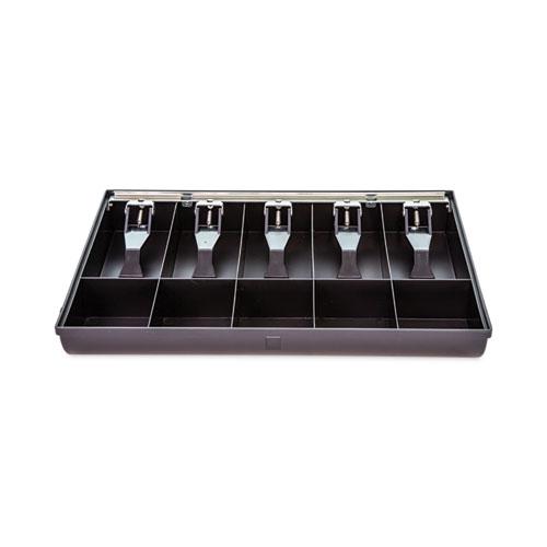 Cash Drawer Replacement Tray, Coin/Cash, 10 Compartments, 16 x 11.25 x 2.25, Black. Picture 1