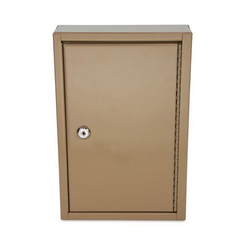 Key Lockable Key Cabinet, 30-Key, Metal, Sand, 8 x 2.63 x 12.13. Picture 1