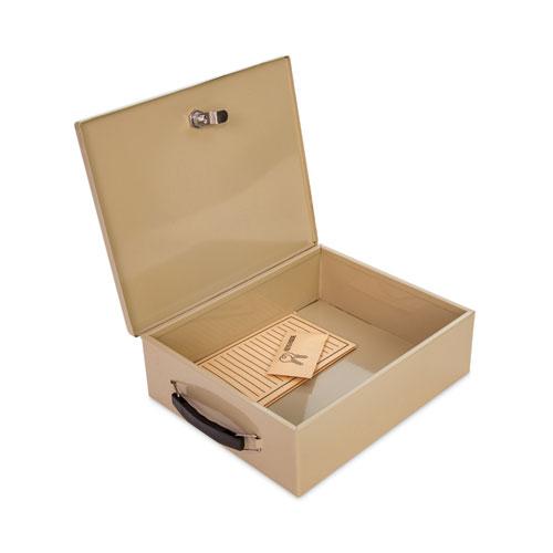 Jumbo Locking Cash Box, 1 Compartment, 14.38 x 11 x 4.13, Sand. Picture 4