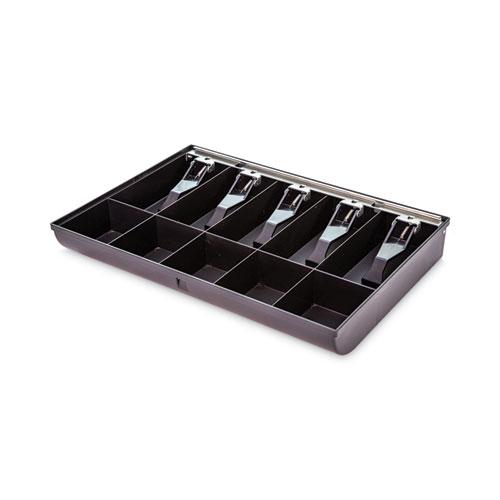 Plastic Currency and Coin Tray, Coin/Cash, 10 Compartments, 16 x 11.25 x 2.25, Black. Picture 3