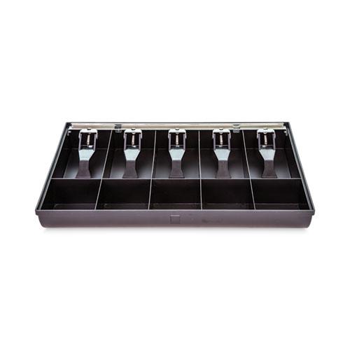 Plastic Currency and Coin Tray, Coin/Cash, 10 Compartments, 16 x 11.25 x 2.25, Black. Picture 4