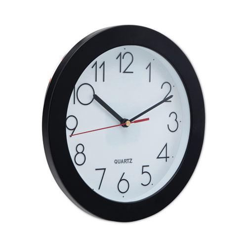 Bold Round Wall Clock, 9.75" Overall Diameter, Black Case, 1 AA (sold separately). Picture 3