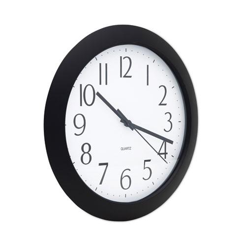 Whisper Quiet Clock, 12" Overall Diameter, Black Case, 1 AA (sold separately). Picture 3
