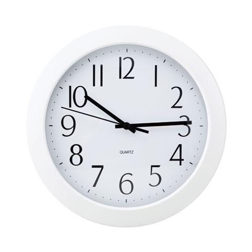Whisper Quiet Clock, 12" Overall Diameter, White Case, 1 AA (sold separately). Picture 1