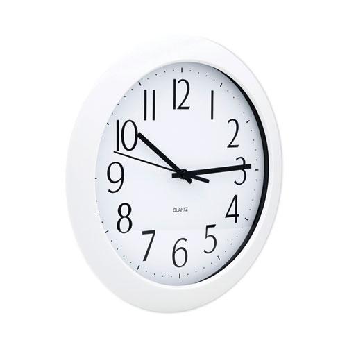 Whisper Quiet Clock, 12" Overall Diameter, White Case, 1 AA (sold separately). Picture 3