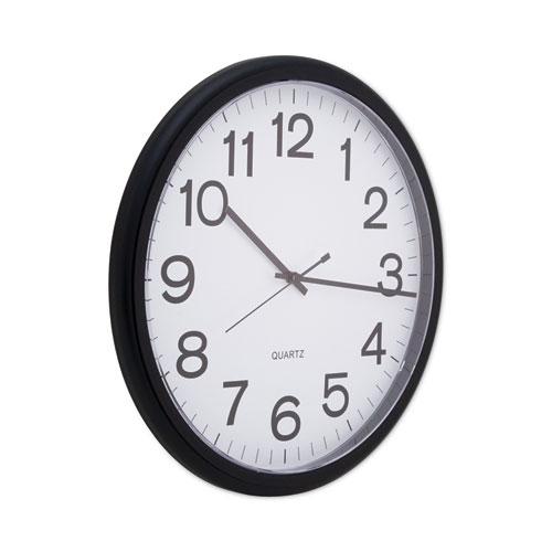 Round Wall Clock, 13.5" Overall Diameter, Black Case, 1 AA (sold separately). Picture 3