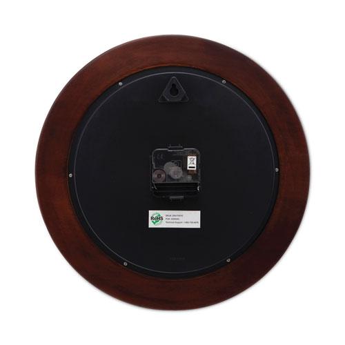 Round Wood Wall Clock, 12.75" Overall Diameter, Cherry Case, 1 AA (sold separately). Picture 4