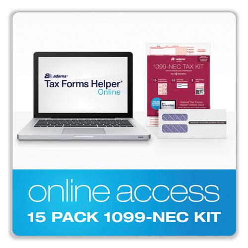 1099-NEC Online Tax Kit, Fiscal Year: 2023, Five-Part Carbonless, 8.5 x 3.66, 3 Forms/Sheet, 15 Forms Total. Picture 3