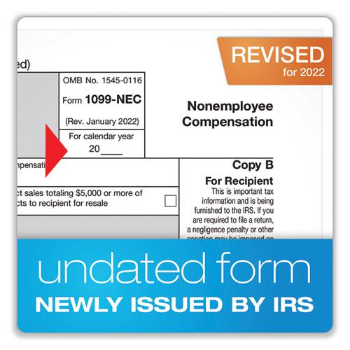 1099-NEC Online Tax Kit, Fiscal Year: 2023, Five-Part Carbonless, 8.5 x 3.66, 3 Forms/Sheet, 15 Forms Total. Picture 4