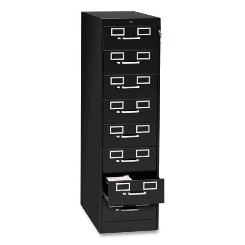 Eight-Drawer Multimedia/Card File Cabinet, Black, 15" x 28.5" x 52". Picture 3