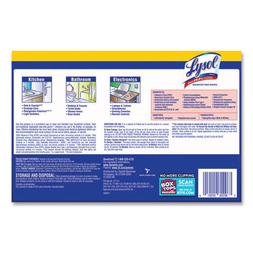Disinfecting Wipes, 1-Ply, 7 x 7.25, Lemon and Lime Blossom, White, 80 Wipes/Canister, 2 Canisters/Pack. Picture 6