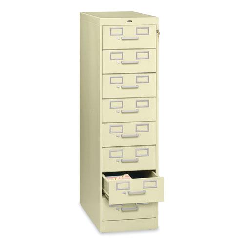 Eight-Drawer Multimedia/Card File Cabinet, Putty, 15" x 28.5" x 52". Picture 3
