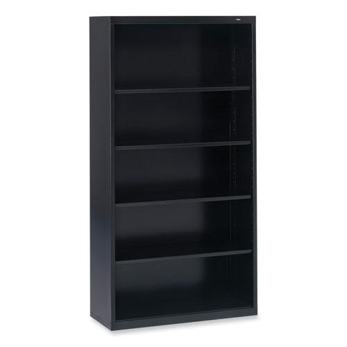 Metal Bookcase, Five-Shelf, 34.5w x 13.5d x 66h, Black. Picture 2