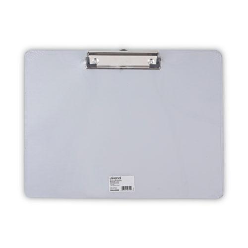 Plastic Brushed Aluminum Clipboard, Landscape Orientation, 0.5" Clip Capacity, Holds 11 x 8.5 Sheets, Silver. Picture 1