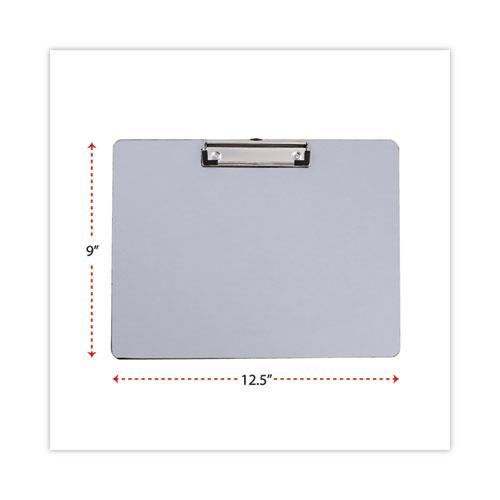 Plastic Brushed Aluminum Clipboard, Landscape Orientation, 0.5" Clip Capacity, Holds 11 x 8.5 Sheets, Silver. Picture 2