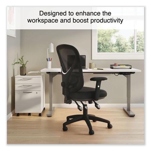 Alera Aeson Series Multifunction Task Chair, Supports Up to 275 lb, 15" to 18.82" Seat Height, Black Seat/Back, Black Base. Picture 1