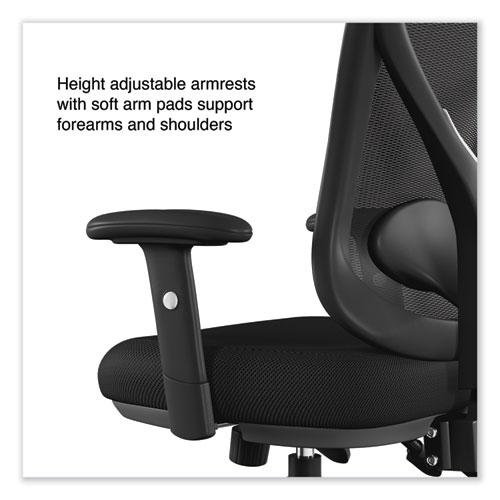 Alera Aeson Series Multifunction Task Chair, Supports Up to 275 lb, 15" to 18.82" Seat Height, Black Seat/Back, Black Base. Picture 4