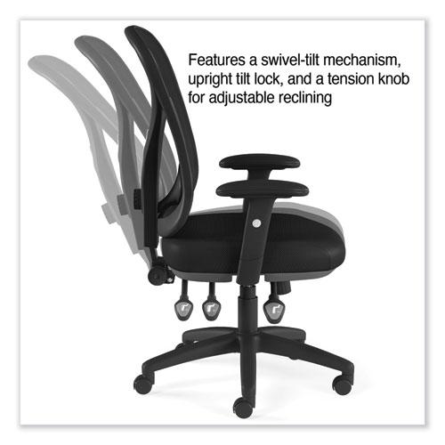 Alera Aeson Series Multifunction Task Chair, Supports Up to 275 lb, 15" to 18.82" Seat Height, Black Seat/Back, Black Base. Picture 5