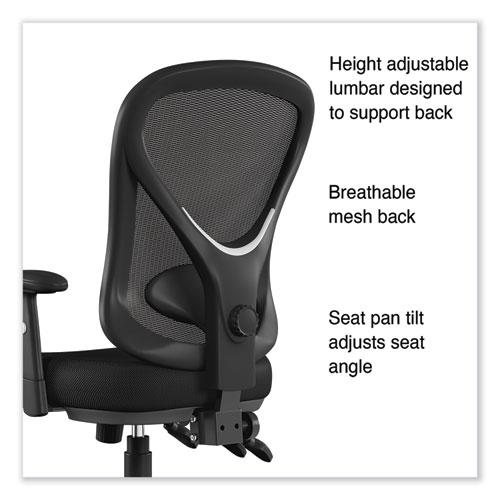 Alera Aeson Series Multifunction Task Chair, Supports Up to 275 lb, 15" to 18.82" Seat Height, Black Seat/Back, Black Base. Picture 6