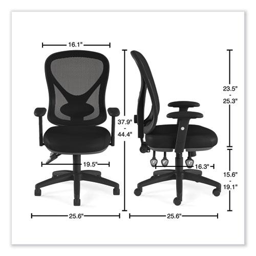 Alera Aeson Series Multifunction Task Chair, Supports Up to 275 lb, 15" to 18.82" Seat Height, Black Seat/Back, Black Base. Picture 8