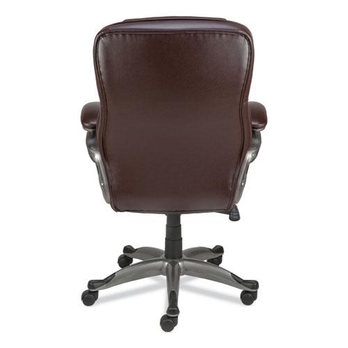 Alera Birns Series High-Back Task Chair, Supports Up to 250 lb, 18.11" to 22.05" Seat Height, Brown Seat/Back, Chrome Base. Picture 5