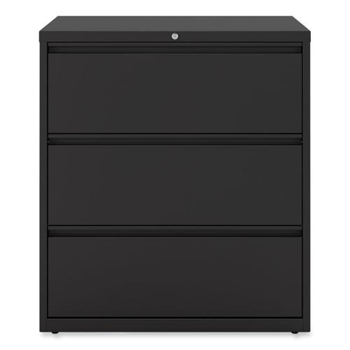 Lateral File, 3 Legal/Letter/A4/A5-Size File Drawers, Black, 36" x 18.63" x 40.25". Picture 1